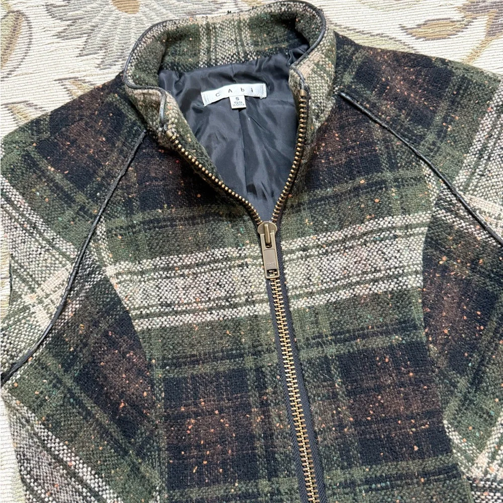 Cabi Wool Vest Patchwork Plaid Pattern Boho Indie Neutral S Small